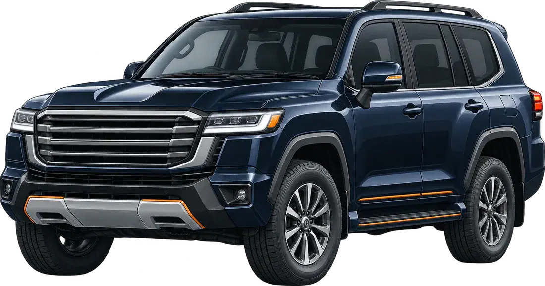 Stylised illustration of a Toyota LandCruiser diesel vehicle