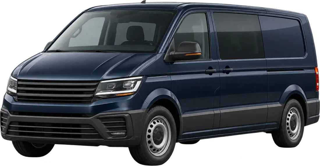 Stylised illustration of a Volkswagen Transporter diesel vehicle
