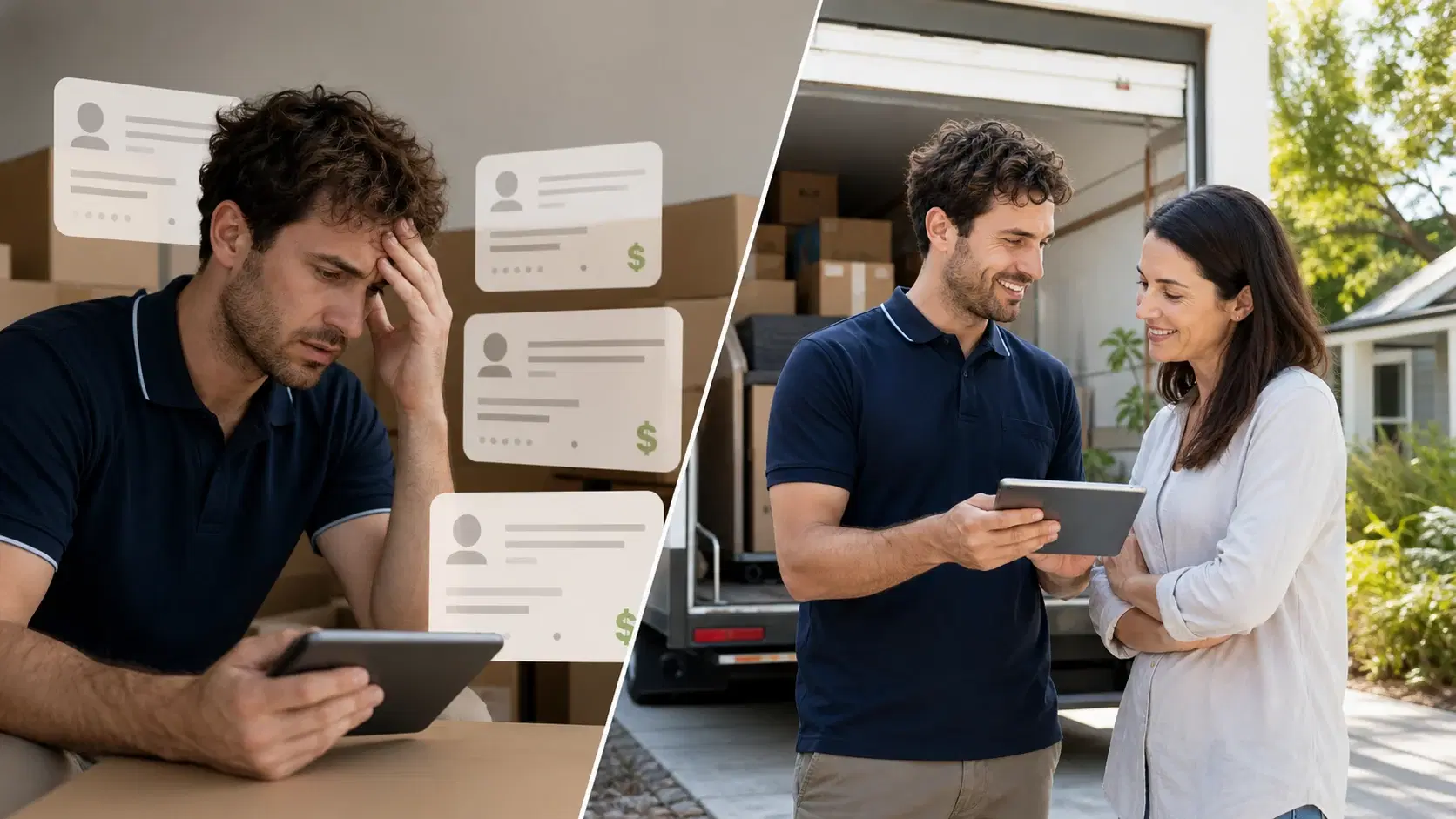 Removalist comparing shared lead competition with a direct customer enquiry