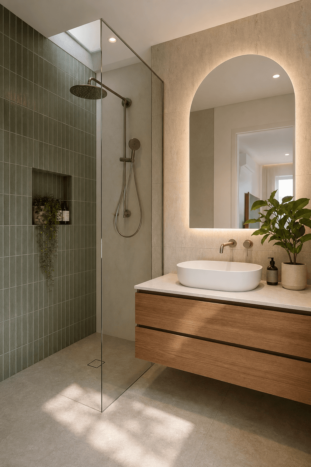 Modern ensuite renovation with walk-in shower