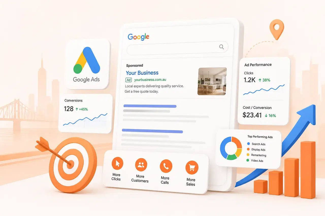 Google Ads campaign performance dashboard for service business enquiries