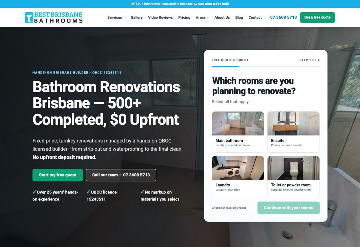 Best Brisbane Bathrooms website project by Online Prospects