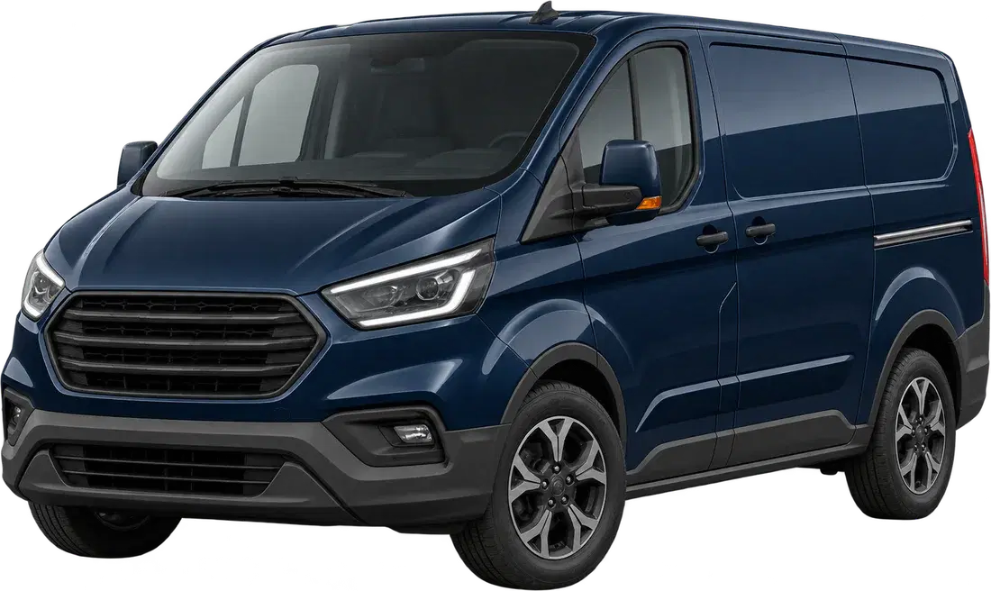 Stylised illustration of a Ford Transit Custom diesel vehicle