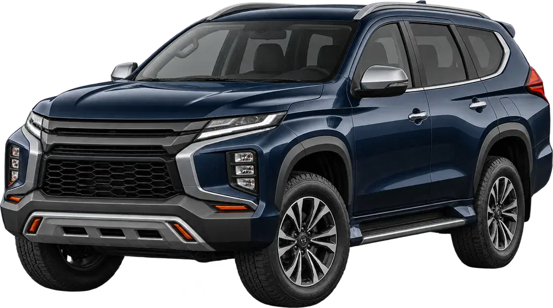 Stylised illustration of a Mitsubishi Pajero Sport diesel vehicle