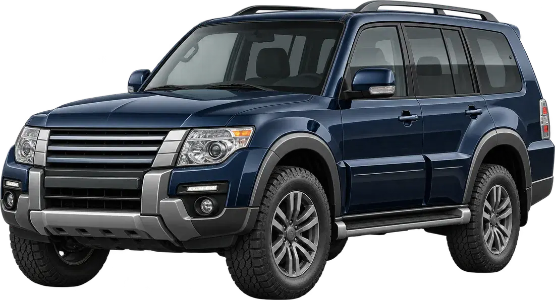 Stylised illustration of a Mitsubishi Pajero diesel vehicle