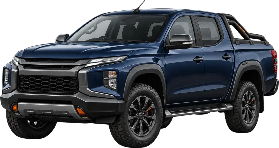 Stylised illustration of a Mitsubishi Triton diesel vehicle