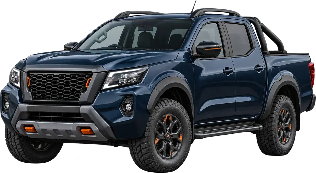 Stylised illustration of a Nissan Navara diesel vehicle