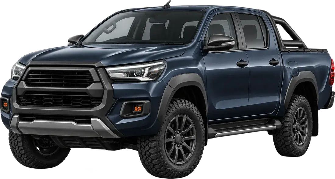 Stylised illustration of a Toyota HiLux diesel vehicle