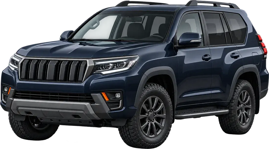 Stylised illustration of a Toyota Prado diesel vehicle