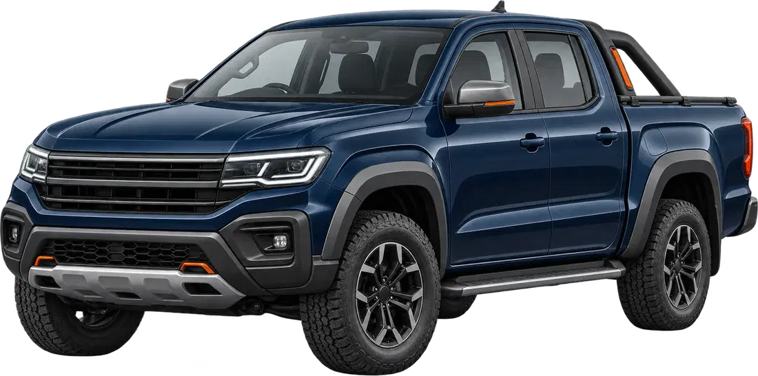 Stylised illustration of a Volkswagen Amarok diesel vehicle