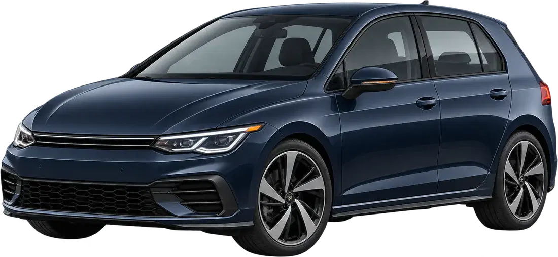 Stylised illustration of a Volkswagen Golf diesel vehicle