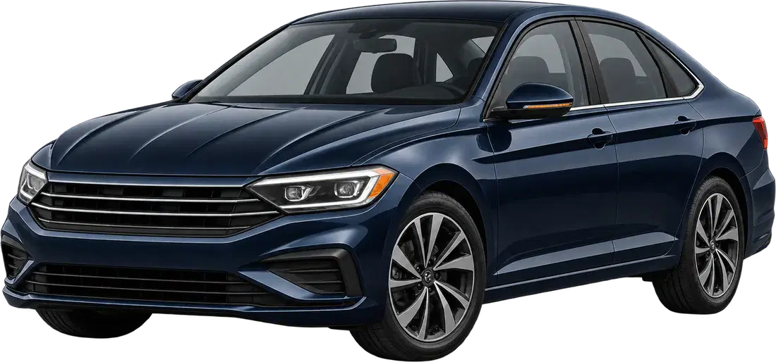 Stylised illustration of a Volkswagen Jetta diesel vehicle