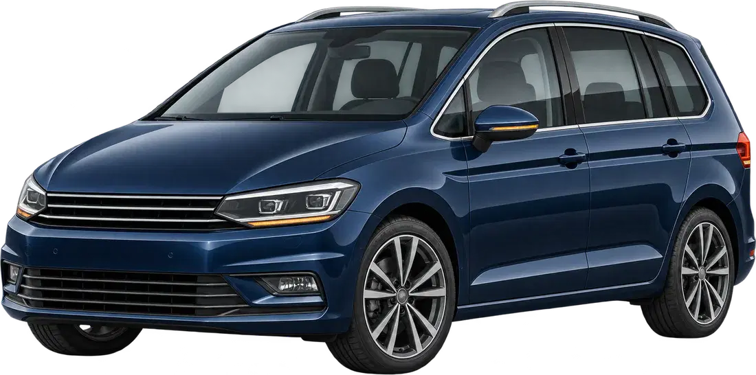 Stylised illustration of a Volkswagen Touran diesel vehicle