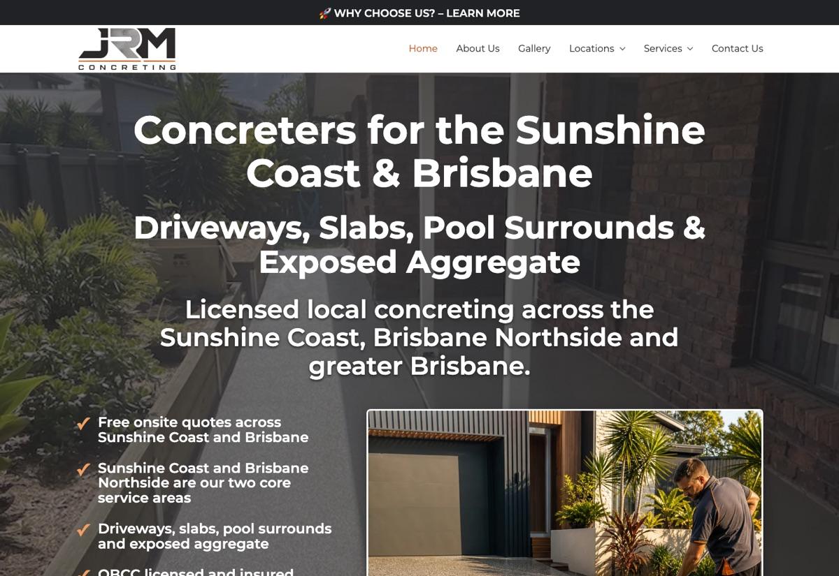 JR Concrete Brisbane website project by Online Prospects