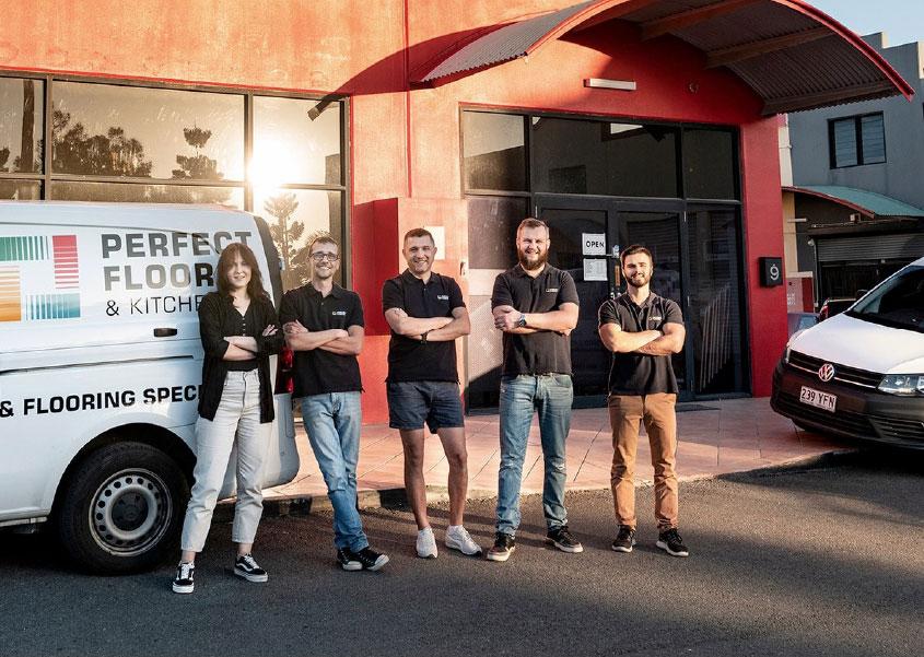 The Perfect Floors team outside their Capalaba showroom